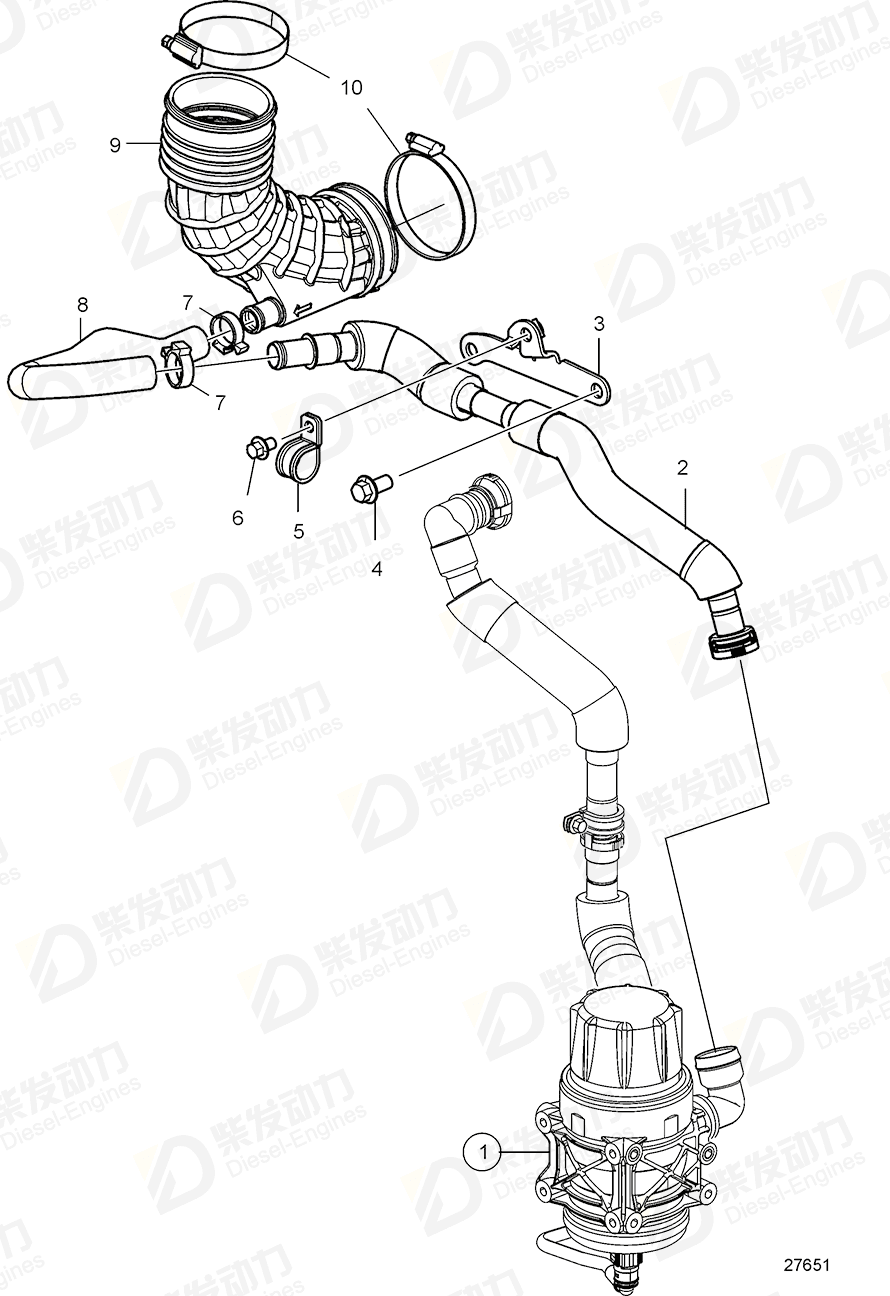 VOLVO Hose 21936366 Drawing